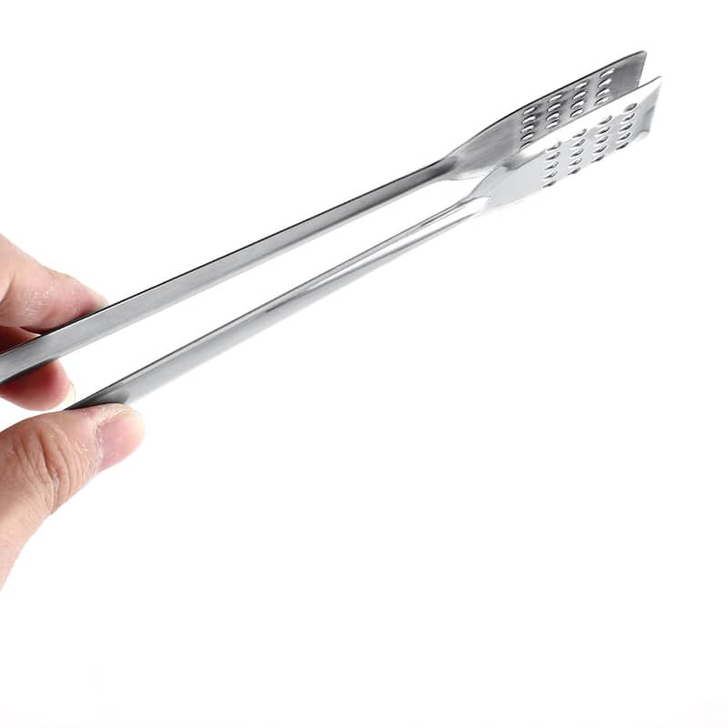 Barbecue Party Buffet Stainless Steel Food Serving Tong 22cm Long 2Pcs - Silver - 8.7" x 0.9"(L*W)