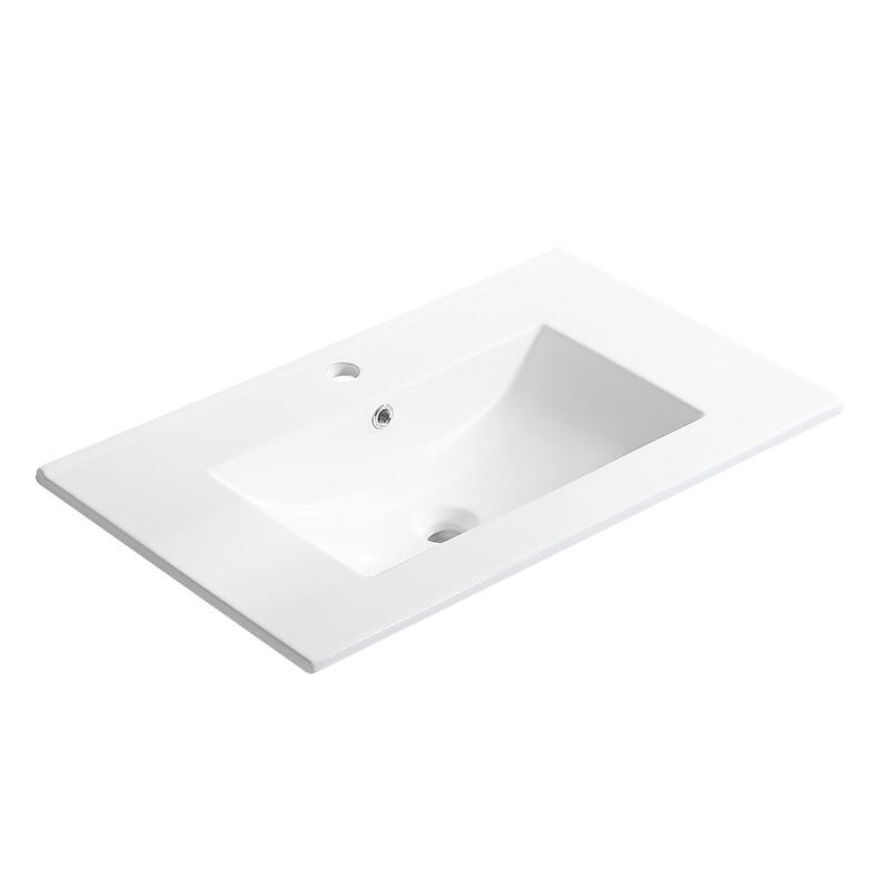 Bathroom Vanity with Sink, Radar Sensing Light, Large Storage Space and