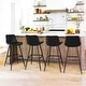 preview thumbnail 34 of 43, LUE BONA Faux Leather Bar Stools Counter Height Stools with Backs and Metal Legs (Set of 4)