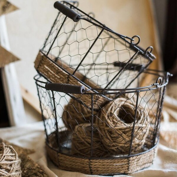 Round wire basket for blankets cheap