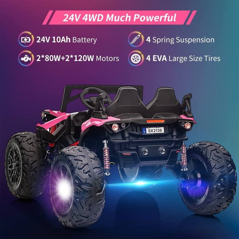 2 Seaters 24V Ride on UTV with Remote Control,400W Powerful Motors with 17" EVA Wheels