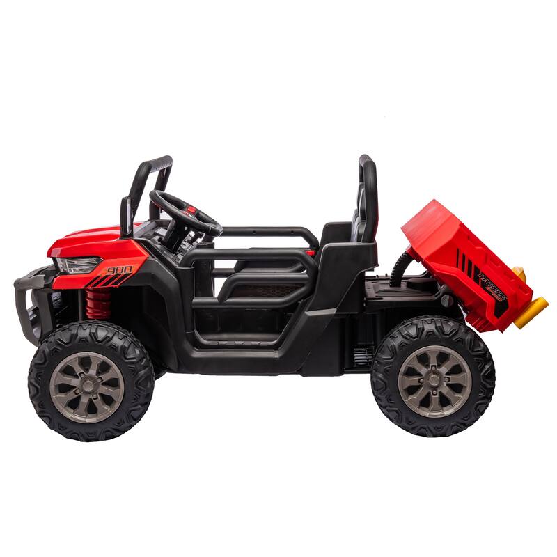 Kids 24V Ride-On Construction Dump Truck with Remote Control, Dual Motors, Music, and LED Lights, Ages 3-8
