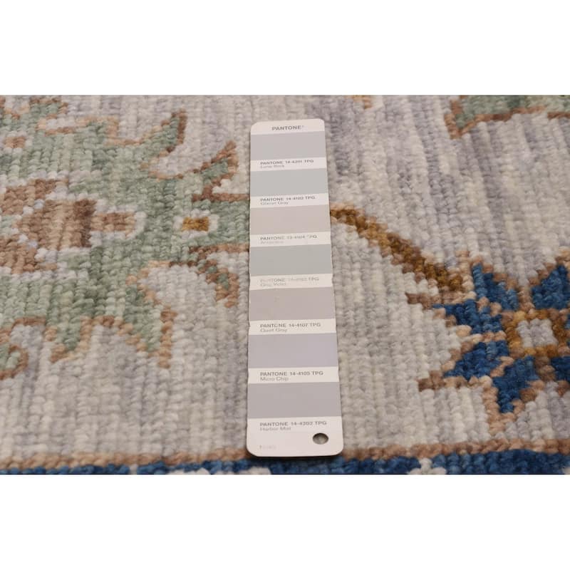 ECARPETGALLERY Hand-knotted Modern Oushak Grey Wool Rug - 9'0 x 12'0