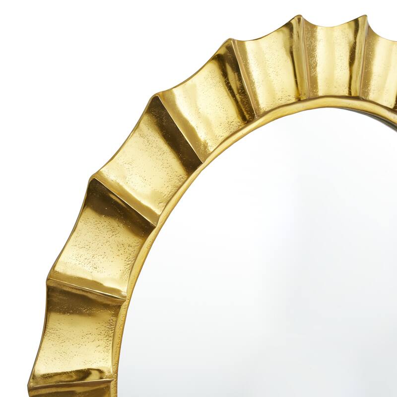 Aluminum Metal Starburst Wall Mirror - Gold - Roche River Decor