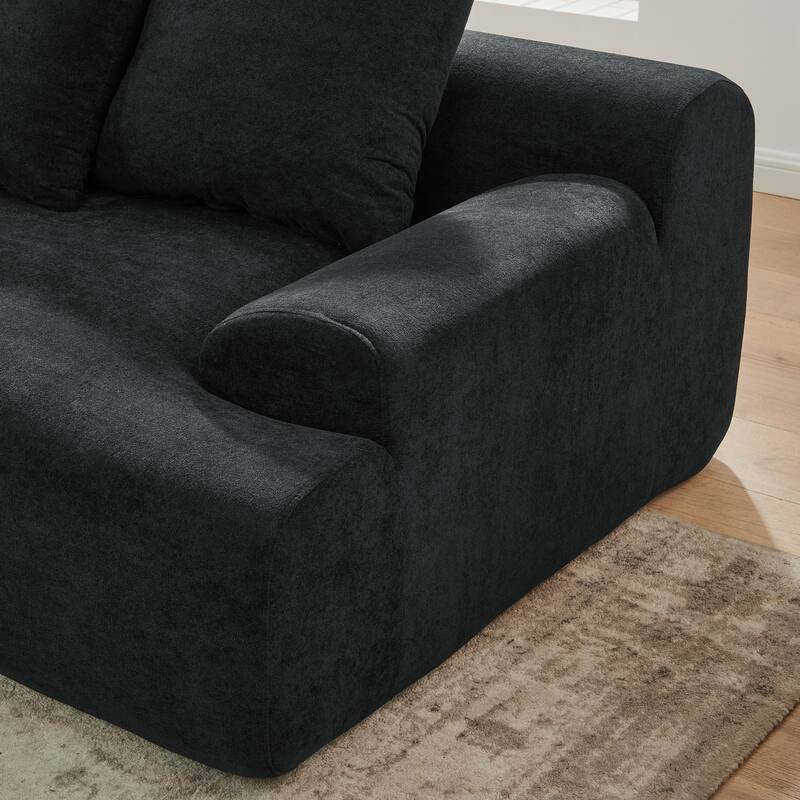 Modern L-Shaped Modular Upholstered 4-Seater Sectional Sofa for Living Room Apartment