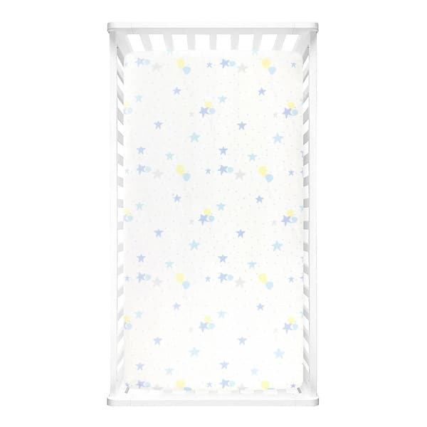 slide 2 of 6, Lush Decor Elephant Balloon Stars Soft & Plush Fitted Crib Sheet - 52"x 28" x 9"