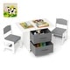 preview thumbnail 1 of 8, Babyjoy Kids Art Play Wood Table and 2 Chairs Set w/ Storage Baskets Grey