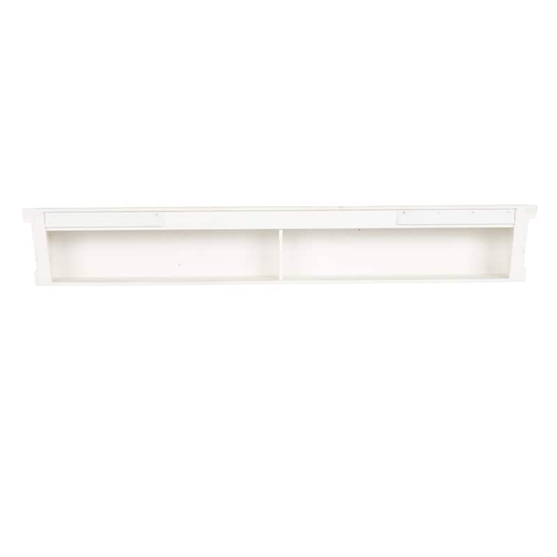 Wooden Floral Wall Shelf with Brown Distressing - White - Roche River Decor