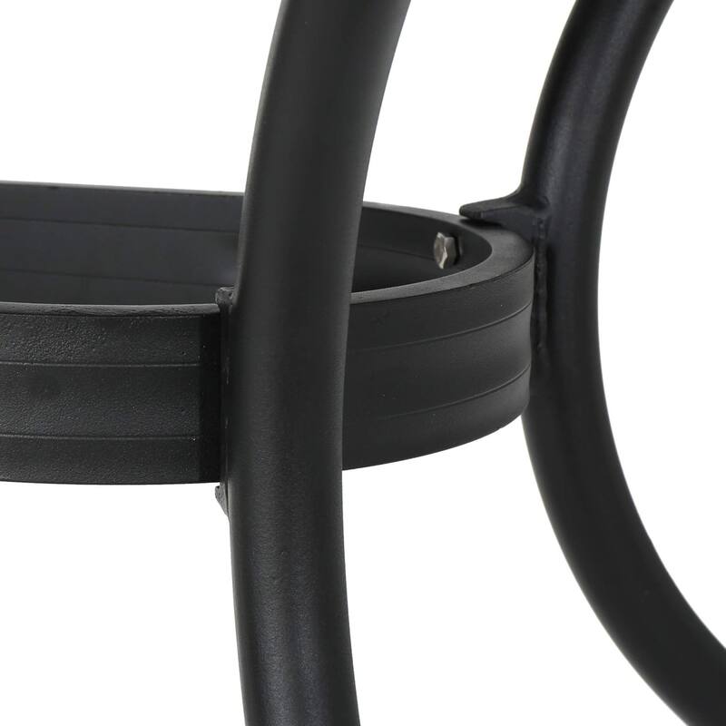 Roomfitters 6-Person Rectangular Cast Aluminum Outdoor Dining Set with 63" Table, Elegant Weather-Resistant Style, Black