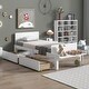 preview thumbnail 19 of 29, Twin Bed with Footboard Bench,2 drawers White