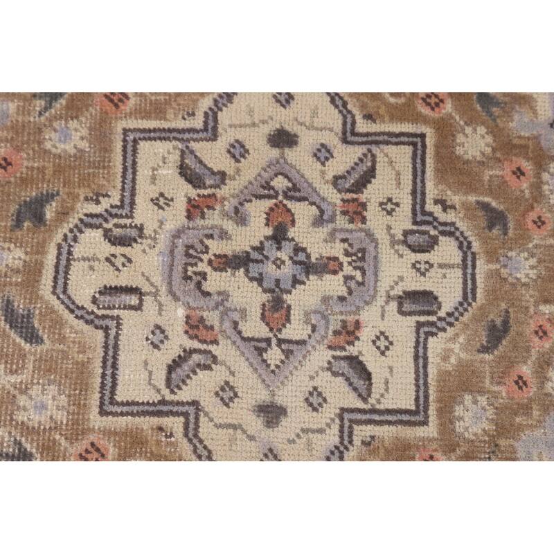 Traditional Blue Tabriz Persian Vintage Area Rug Handmade Wool Carpet - 6'4" x 9'8"