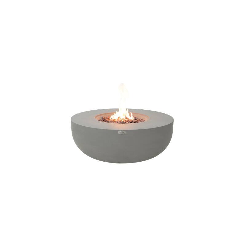 Eclipse 44" Round Outdoor Fire Pit Table by AMS Fireplace - Natural Gas - Light Grey
