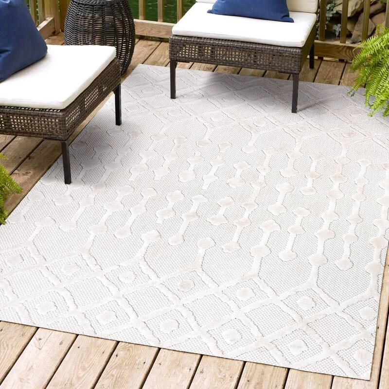 JONATHAN Y Portmany Moroccan Diamond Indoor/Outdoor Area Rug