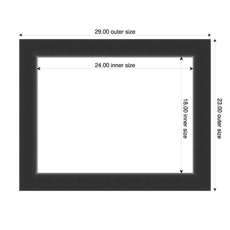 Amanti Art Corvino Black Framed Dry Erase Magnetic Board - 29 x 23 in - Corvino Black