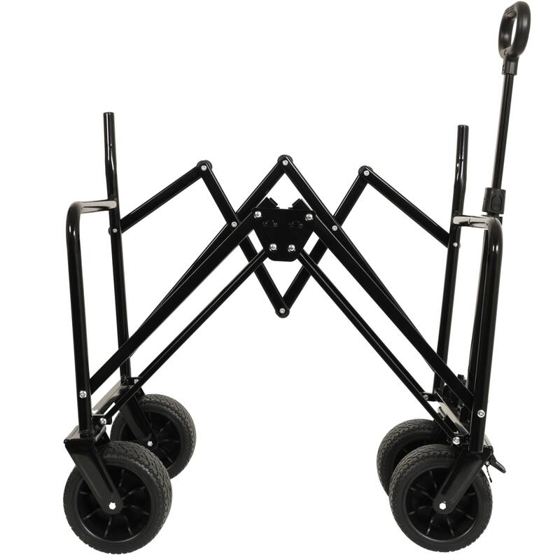 3-In-1 Convertible Folding Wagon Cart With Bench Seat & Storage-500lbs Heavy-Duty Utility Wagon,180l Capacity All-Terrain Wheels