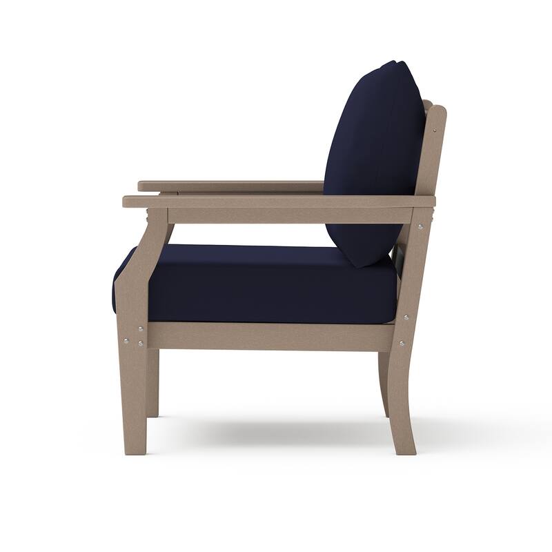 Kamas Outdoor Patio Club Chair - Tan Frame