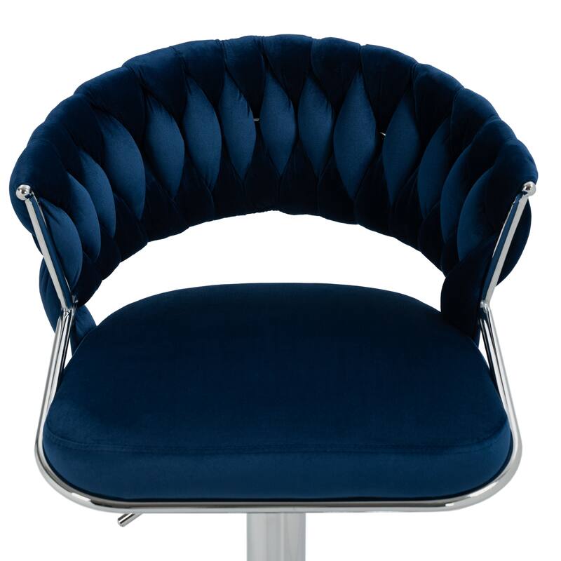 Set of 4 Bar Stool Adjustable Height with Swivel Seat
