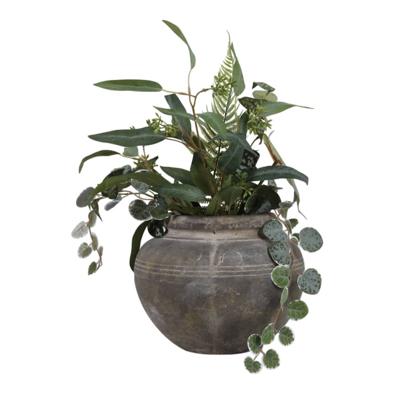 Pottery Decorative Vase Rustic Design for Home (Set of 2) - 9" Brown