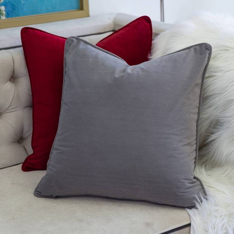 Elisa Velvet 20" Square Decorative Throw Pillow 2PK