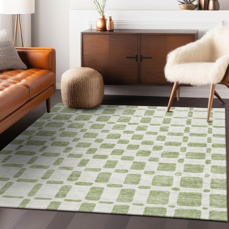 Machine Washable Indoor/ Outdoor Chantille Contemporary Geo Rug