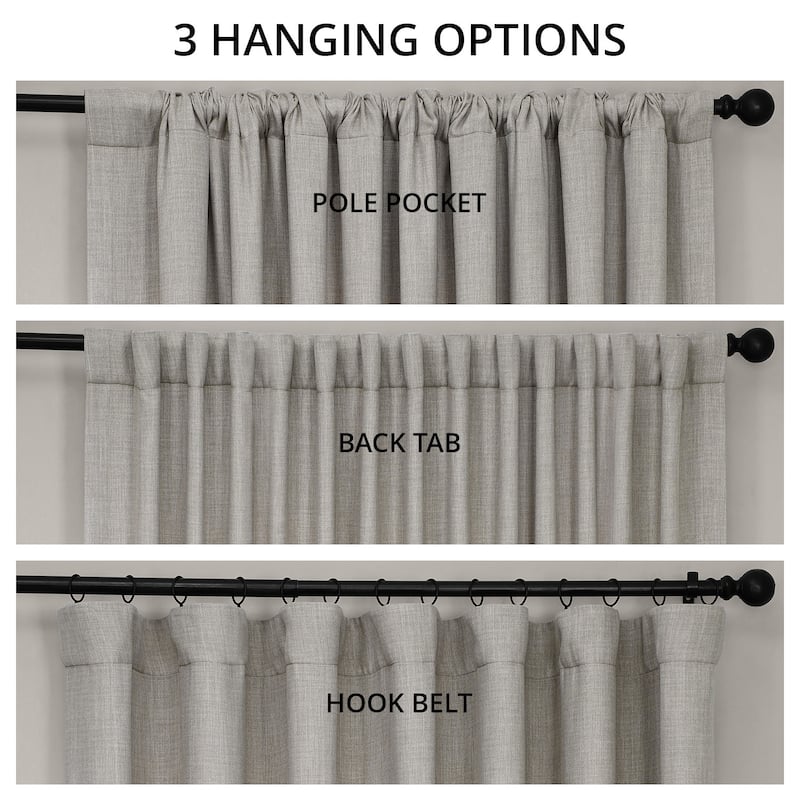 Exclusive Fabrics Textured Faux Linen Extra Wide Room Darkening Curtains for Bedroom & Living Room Curtains (1 Panel)