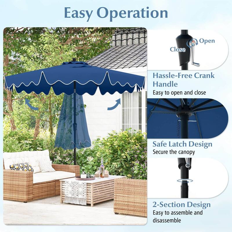 Costway 9 FT Patio Umbrella 2-Tier Market Table Umbrella with