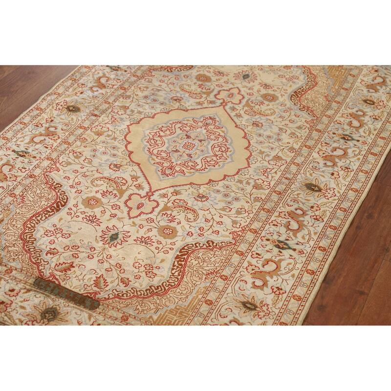 Hereke Vegetable Dye Turkey Foyer Rug Handmade Silk Carpet - 2'8" x 3'11"