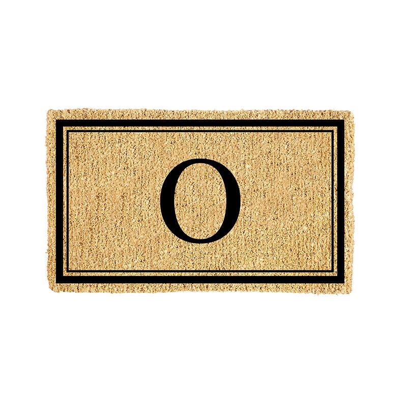 28 in. x 16 in. Monogram Coir Mat, Letter "O"