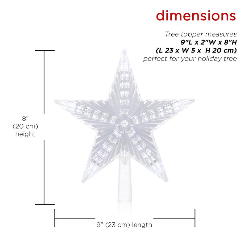 Alpine Corporation Flashing Star Tree Topper with LED Lights