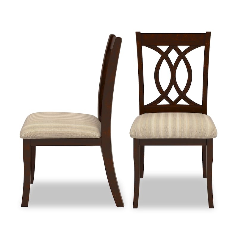 DH LUX Traditional Brown Cherry Set of 2 Dining Chairs by Denhour