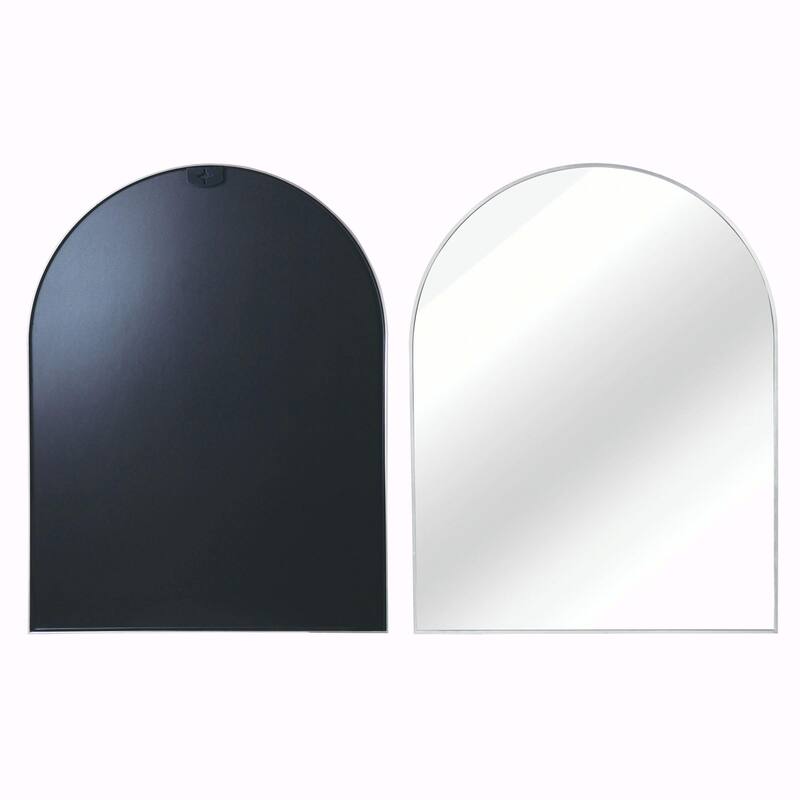 30x40 Inch Metal Framed Arched Bathroom Mirror for Wall