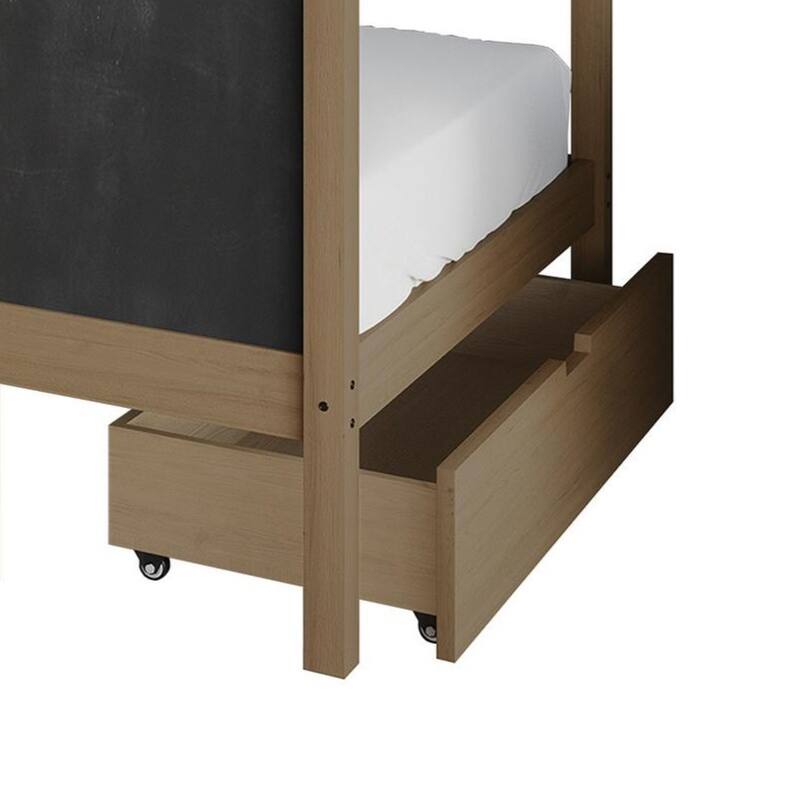 CraftPorch Mid-Century Wooden Canopy Bed