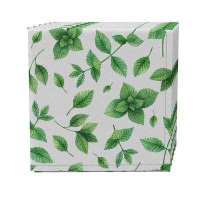 Fabric Textile Products, Inc. Napkin Set of 4, 100% Cotton, 20x20", Mint Leaves - 20 x 20