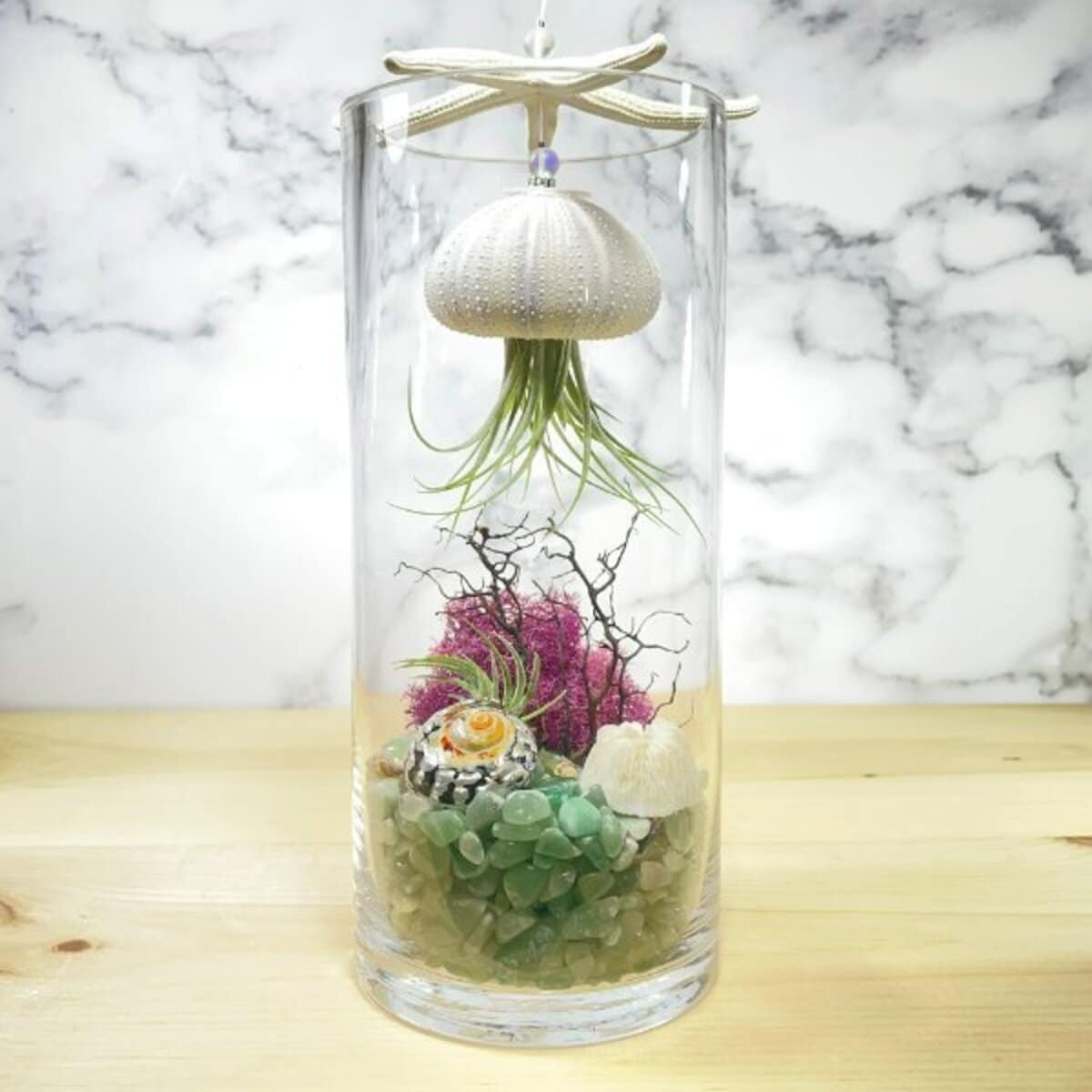 Floating Jellyfish Terrarium Healing Stones, Peridot Joy, Happiness