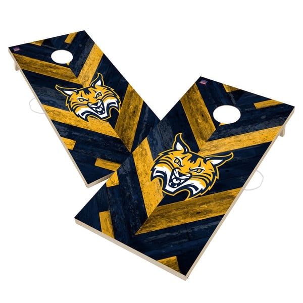 slide 2 of 6, Quinnipiac University Bobcats Cornhole Board Set 16 Years and Up