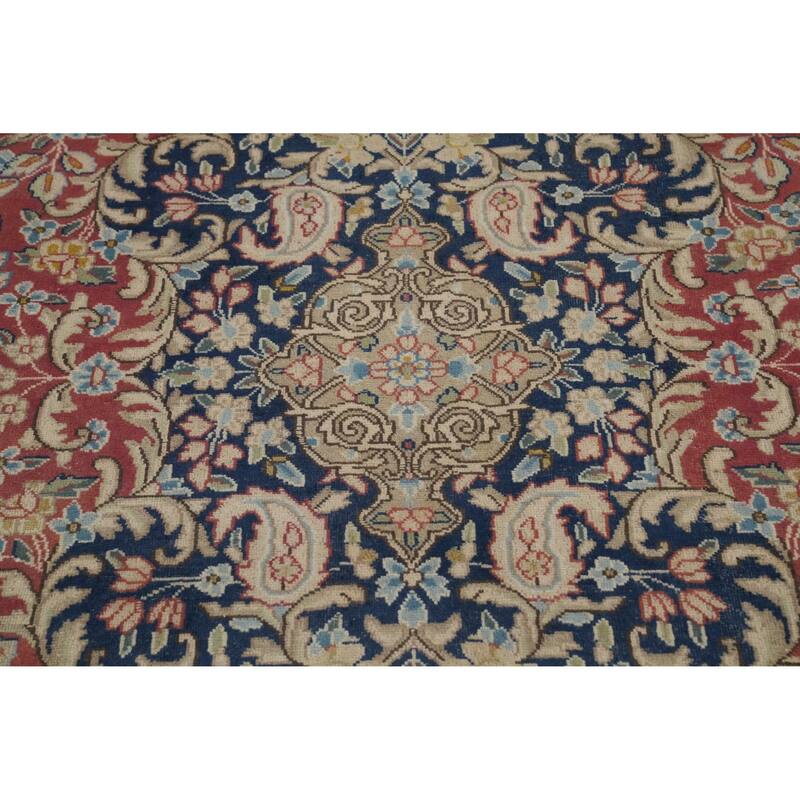Hand Knotted Oriental 100% Wool Carpet Traditional Floral Oranges & Rust Kerman Area Rug - 13' 0'' X 9' 9''