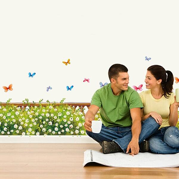 Shop Home Room Rose Pattern Self Adhesive Wall Sticker Decal