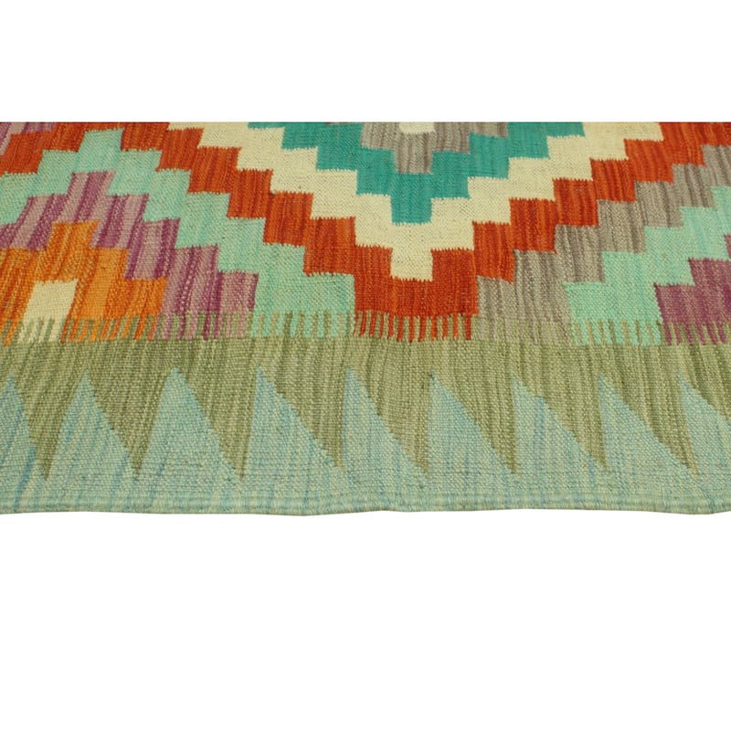 Sangat Flatweave Ashiq Red/Ivory Rug - 4'2" x 6'0"