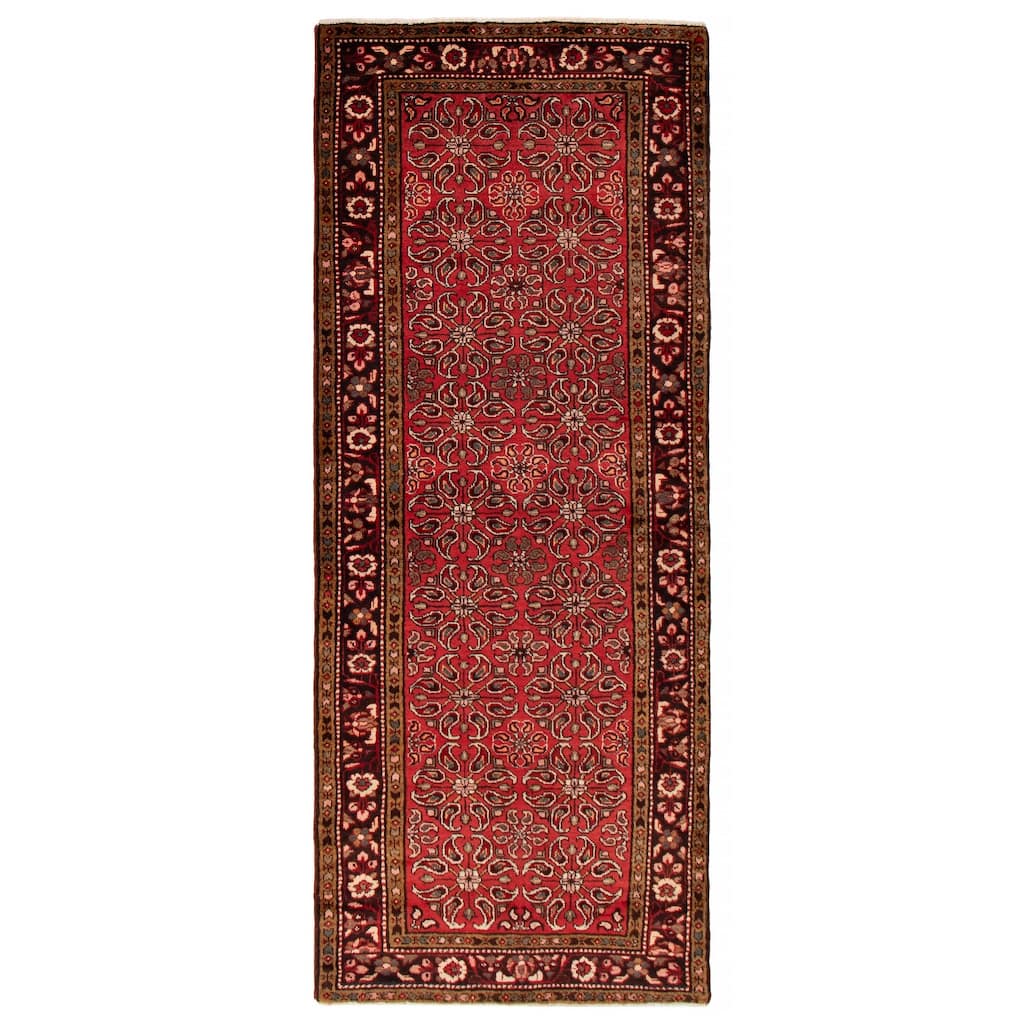 ECARPETGALLERY Hand-knotted Andelz Red Wool Rug - 3'11 x 9'11