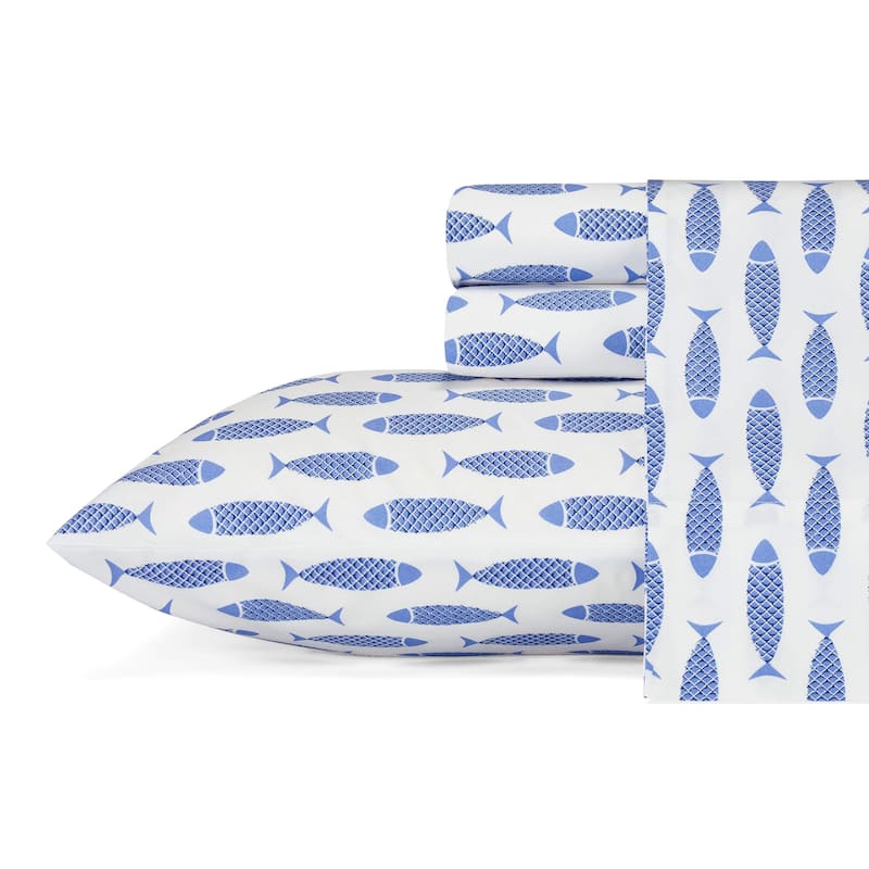 Nautica Cotton Percale Deep Pocket Bed Sheet Sets - Twin - woodblock
