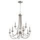preview thumbnail 2 of 5, Quorum International Brooks 9 Light 29" Wide Taper Candle Chandelier Satin Nickel