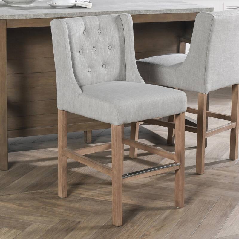 The Gray Barn Flying Hawk Tufted Upholstered 24-inch Counter Stool