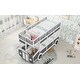 preview thumbnail 7 of 17, Grey+White Twin over Twin Solid Wood Bus-Shaped Bunk Bed with Wheels