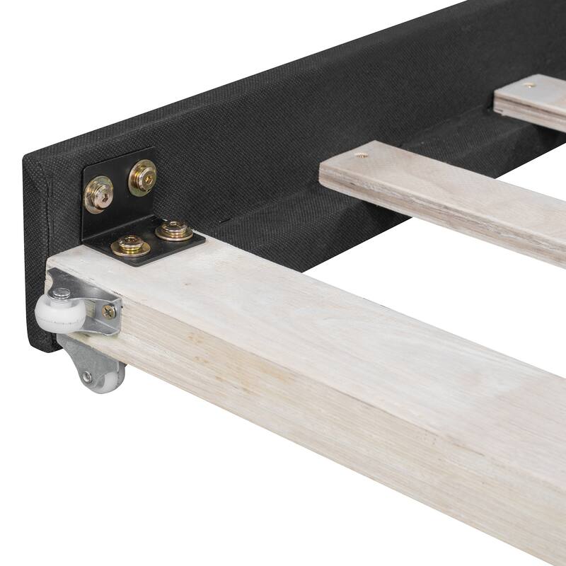 Roomfitters Twin Upholstered Daybed with Pull-Out Trundle, Velvet Sofa Bed Frame, Grey