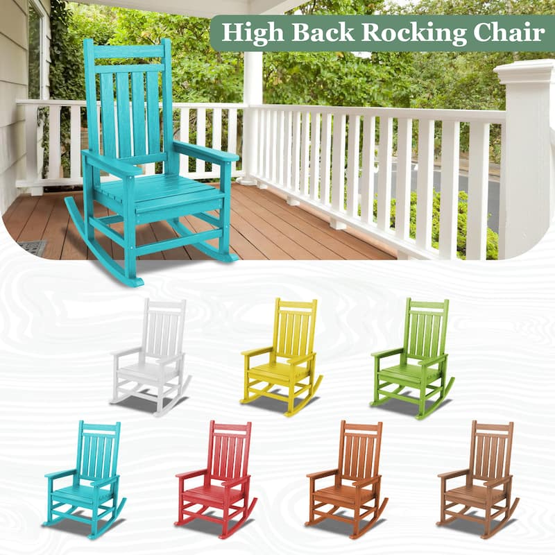 HDPE Outdoor Patio Rocking Plastic Adirondack Chair