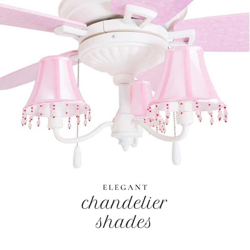 Taylor & Olive Calendula 48-inch White/ Pink LED Ceiling Fan