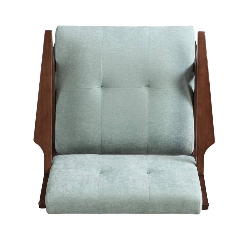 30" Mid-Century Modern Accent Chair in Soft Green - Plush Cushion & Solid Wood Frame