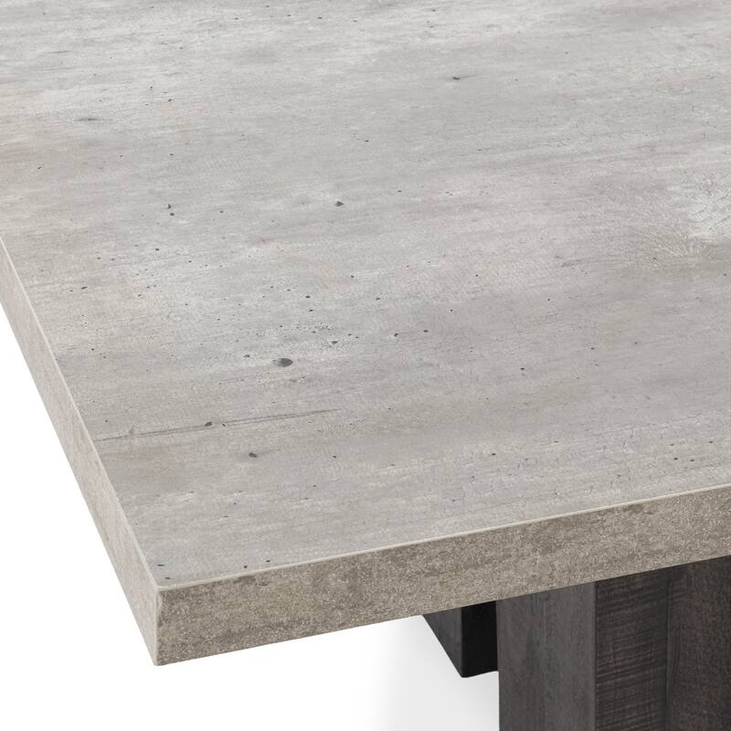 Classic Home Simone 94" Reclaimed Pine Wood Dining Table in Antique Gray