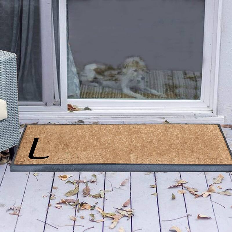 Rubber/Coir Molded Lucida 16-inch x 48-inch Monogrammed Doormat