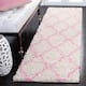 SAFAVIEH Dallas Shag Giusy Trellis 1.5-inch Thick Rug - 2'3" x 14' Runner - Ivory/Light Pink